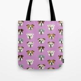 English Bulldog faces cute dog art pet portrait must have gifts for english bulldog owners Tote Bag