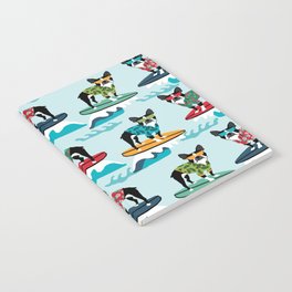 Boston Terrier surfing pattern cute pet gifts dog lovers boston terriers Notebook