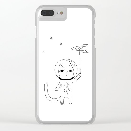 Space Cat Clear iPhone Case