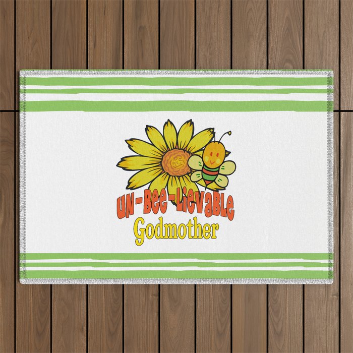 Unbelievable Godmother Sunflowers and Bees Outdoor Rug