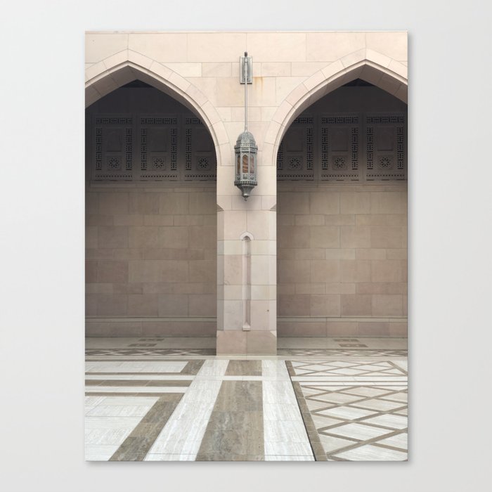 Symmetrical mosque archways, Oman photography series, no. 1 Canvas Print