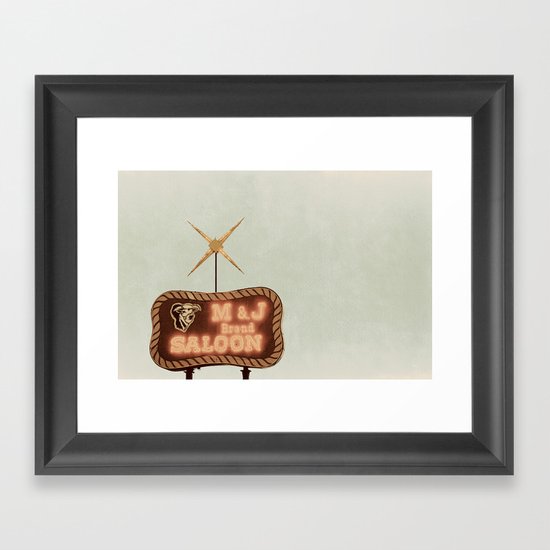 Retro Saloon Sign Framed Art Print