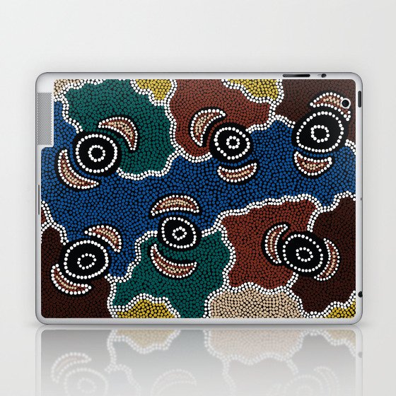 Authentic Aboriginal Art - Riverside Dreaming Laptop & iPad Skin