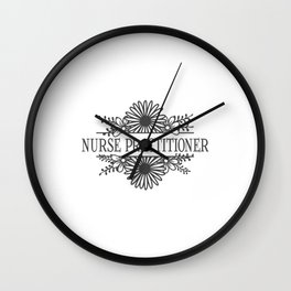 Nurse Practitioner Flowers Frame Wall Clock