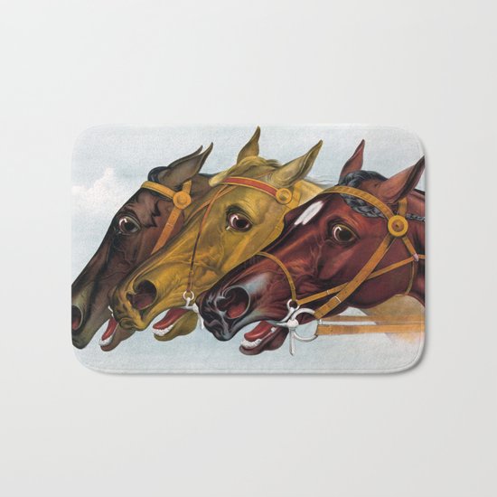 Horse head portraits Bath Mat