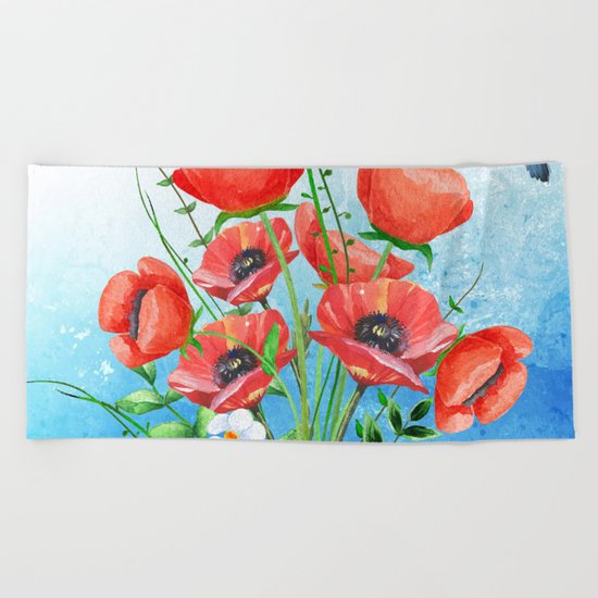 Flowers bouquet #16 Beach Towel