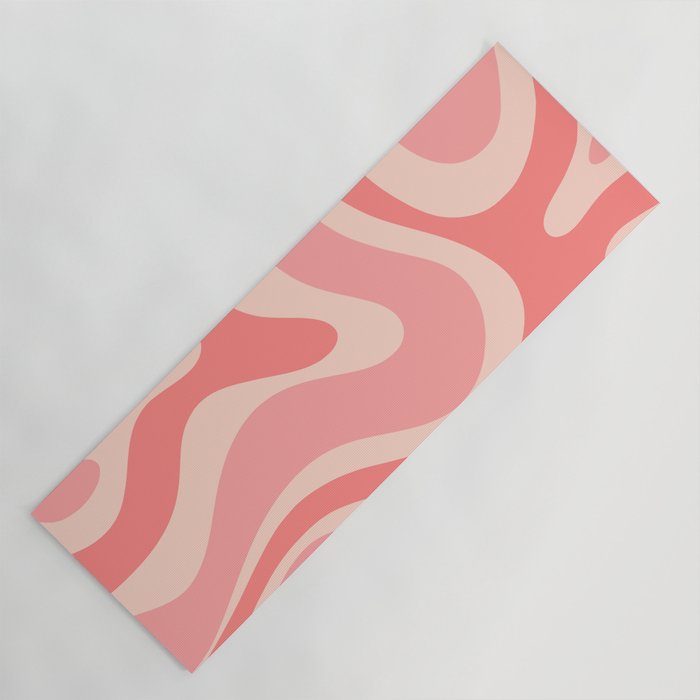 Blush Pink Modern Retro Liquid Swirl Abstract Pattern Square Yoga Mat