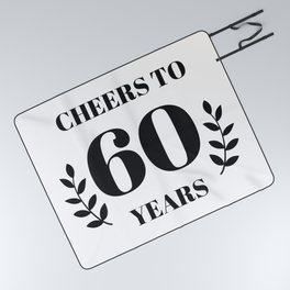 Cheers to 60 Years. 60th Birthday Party Ideas. 60th Anniversary Picnic Blanket
