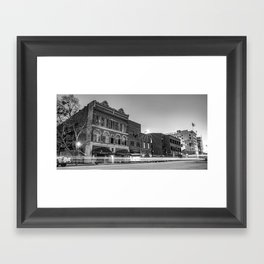 Downtown Fort Smith Arkansas Skyline Dusk Panorama In Black And White Framed Art Print