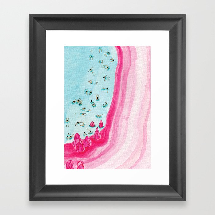 Pink beach Framed Art Print