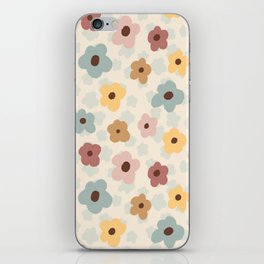 sunny flowers rose-aqua-ochre iPhone Skin
