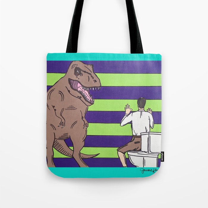 Jurassic Park "Died on the Shitter" Tote Bag
