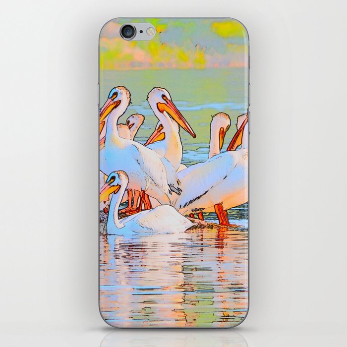 White Pelicans iPhone Skin