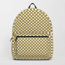 Golden Olive and White Polka Dots Backpack