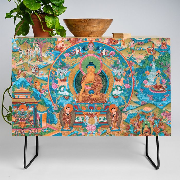 Medicine Buddha Thangka Credenza