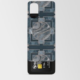 Stained Glass Art Deco Design Navy Blue And Gold Android Card Case