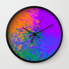 Iridescent Fury Wall Clock | Watercolor, Abstract, Wind, Life, Aerosol, Ink, Drawing, Nature, Hurricane, Weather 