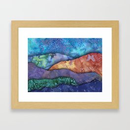 Multicolored Torn paper collage Framed Art Print