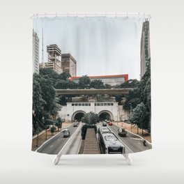 Brazil Photography - Tunnel Going Under Sao Paulo City Shower Curtain