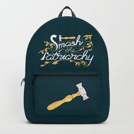 Smash the Patriarchy Feminist Art Nouveau Calligraphy Illustration Backpack