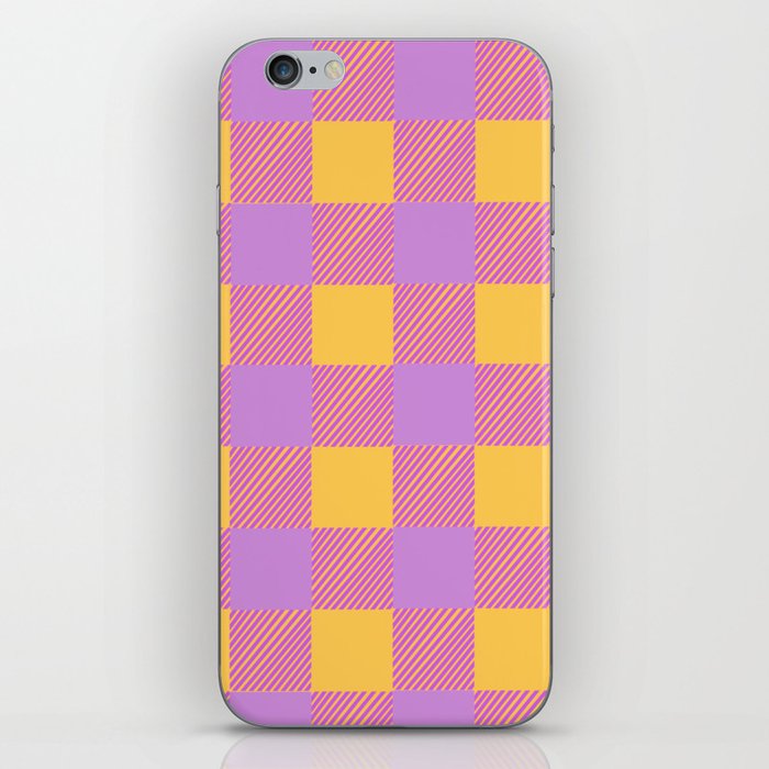 Yellow and pink checkered colour blocks  iPhone Skin