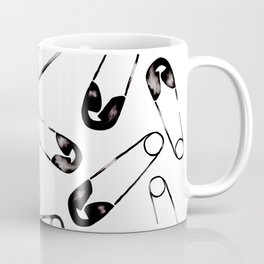 Safety pins black and white watercolor pattern Coffee Mug