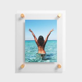 Pretty girl in sea | sexy summer deco Floating Acrylic Print