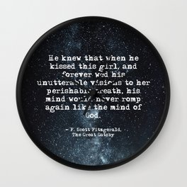 When he kissed this girl - Gatsby quote Wall Clock