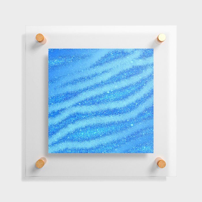 Light Blue Glitter Zebra Magic Collection Floating Acrylic Print