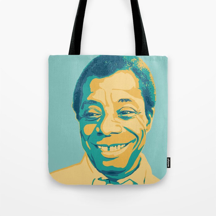 James Baldwin Portrait Teal Gold Blue Tote Bag