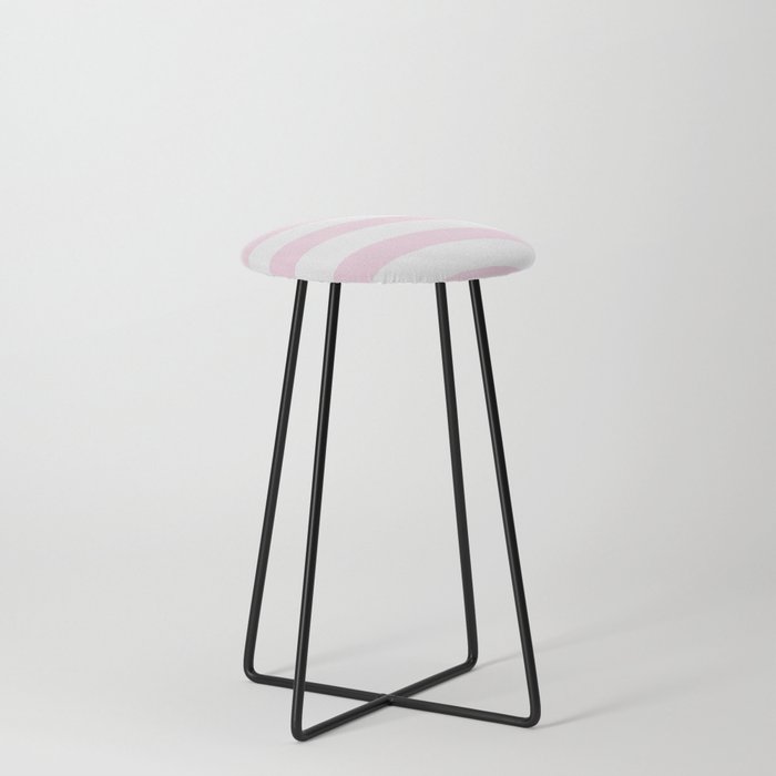 Pink Stripes on white - Beautiful luxury pattern Counter Stool