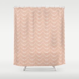 Nappy Faux Velvet Petal Chevron in Soft Peach Shower Curtain