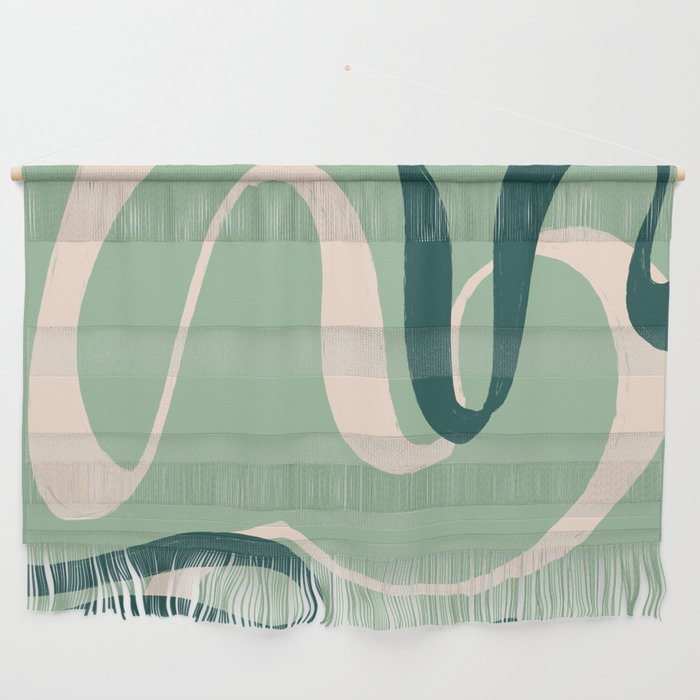 Teal Lines Abstract Wall Hanging