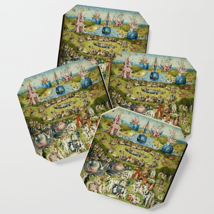 Art The Garden of Delights Hieronymus Bosch Non-Slip Drink/Beer Coaster Set 
