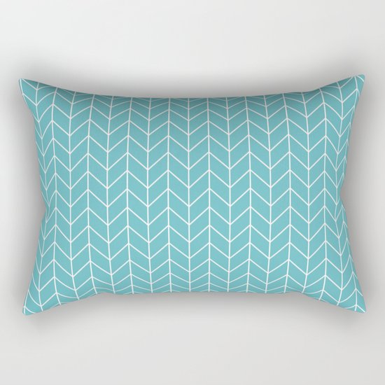 Nautical Navy Herringbone Pattern- White on Aqua on #Society6 Rectangular Pillow