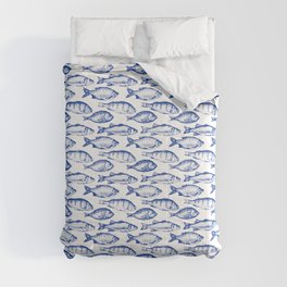 Dark Blue Fish Comforter