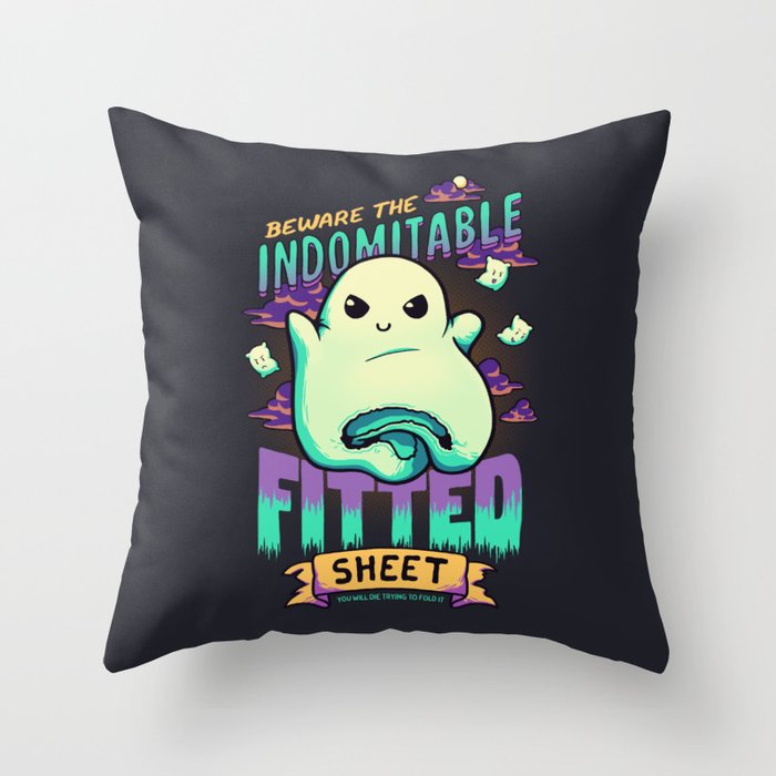 Indomitable Fitted Sheet // Funny, Halloween, Adulting Throw Pillow