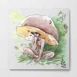 Empire of Mushrooms: Boletus Edulis Metal Print | Smile, Queen, Painting, Empire, Lady, Shroomies, Duchess, Mushrooms, Ink, Mushroom 