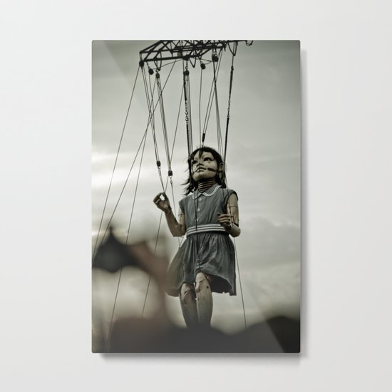 Girl Giant Metal Print