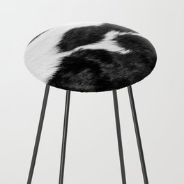 Black and White Cowhide Animal Print Counter Stool