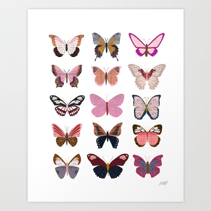 Pink Butterflies Kunstdrucke Pink Butterflies Kunstdrucke