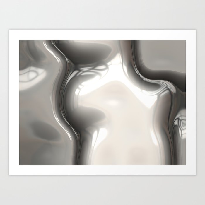 Grey Shiny Shape Art Print