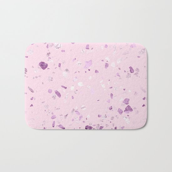 Raspberry Pink Quartz Terrazzo Bath Mat