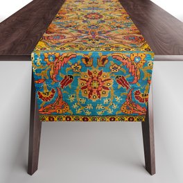 Hereke Vintage Persian Silk Rug Print Table Runner