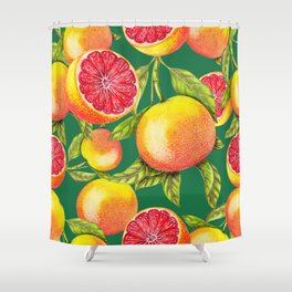 Seamless pattern of hand drawn grapefruits Shower Curtain