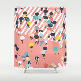Crossing The Street On a Rainy Day Shower Curtain
