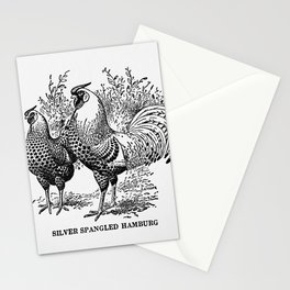 Silver Spangled Hamburg Stationery Card