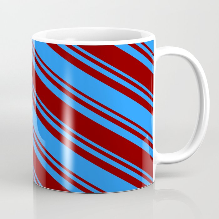 Blue and Maroon Colored Pattern of Stripes Coffee Mug