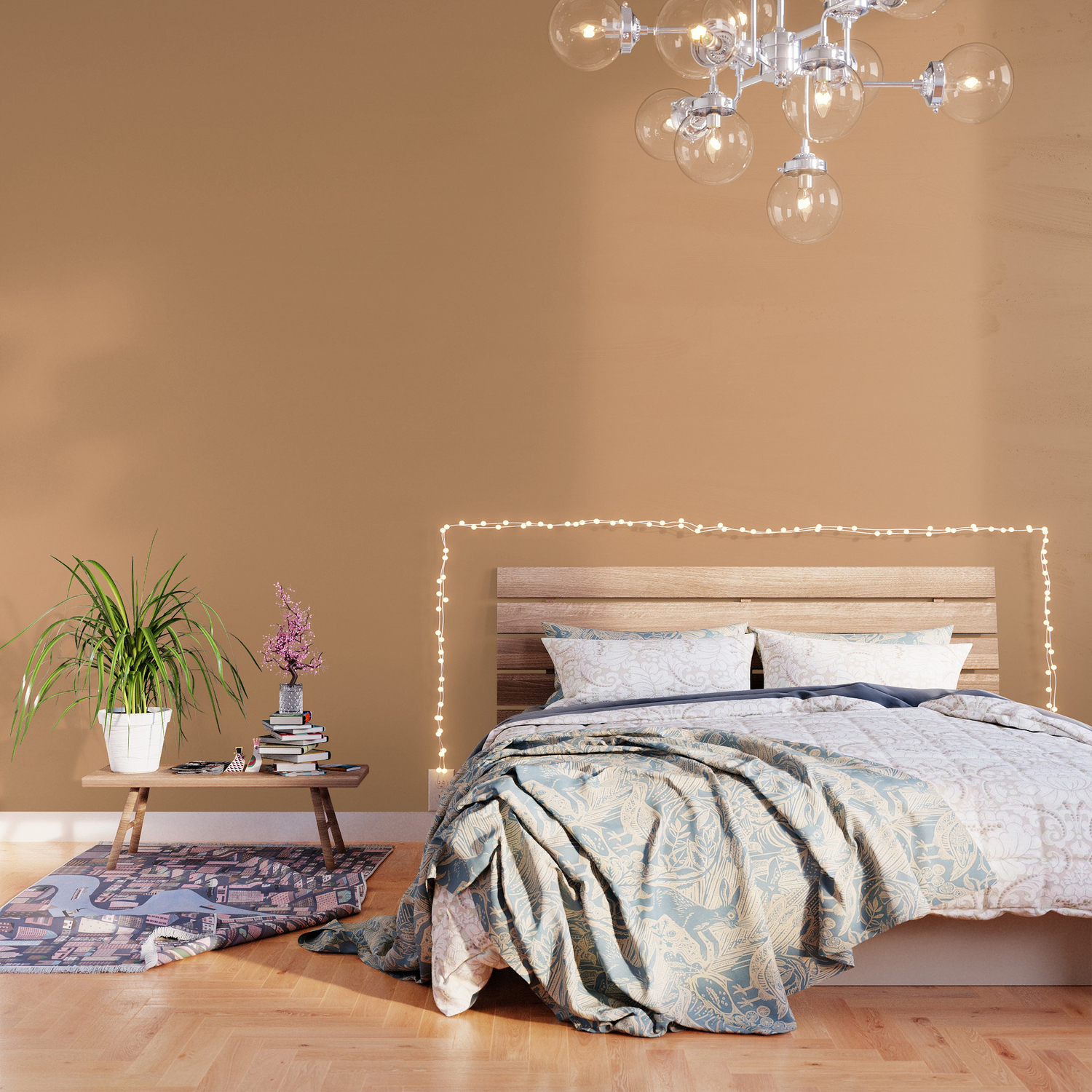 Vintage New England Shaker Village Salmon Milk Paint Wallpaper By