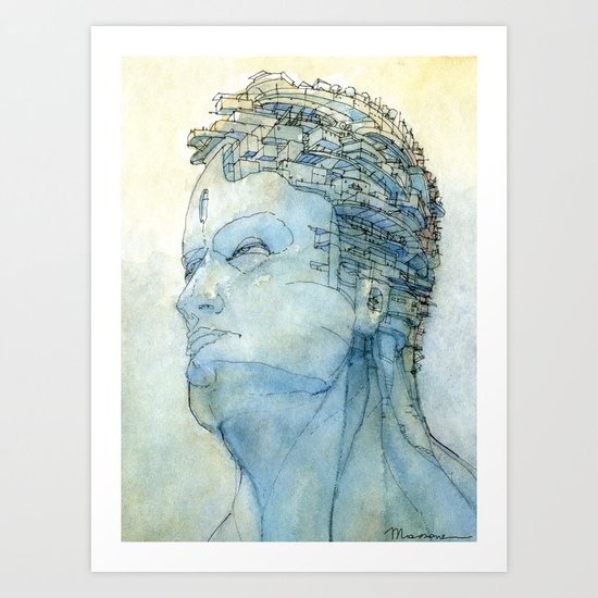 Ritratto di Fantasia color version Art Print